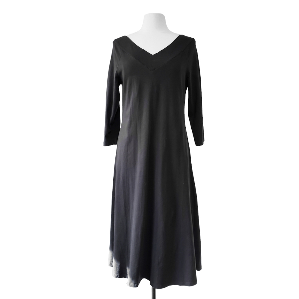 V-Neck Portrait Neckline Dress | Black | XL XLarge Tall